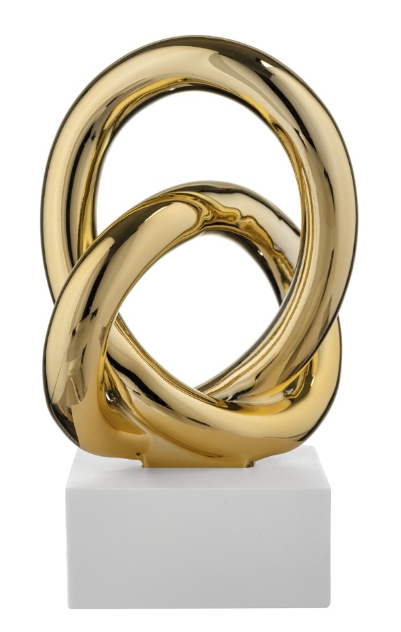 Nodo alto oro c/base bianca - H.26X15 cm - Bongelli